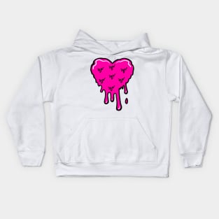 Pink Melting Acid Heart Kids Hoodie